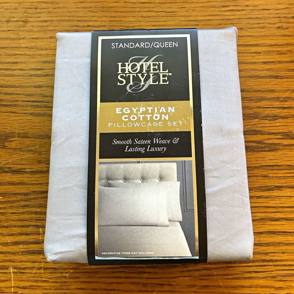 Hotel Style Egyptian Cotton Pillowcase Std/Queen Gray 600 Thread Count Solid